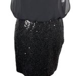 AQUA Dress Black Sequin Keyhole 2 Sleeveless Sheer Overlay New Photo 8