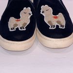 Soludos Navy Blue Velour/Velvet Llama Slip On Loafers Shoes Women's Size 7 Photo 3