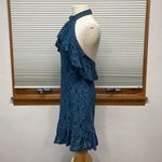 Francesca's NWT Teal Blue Lace Halter Backless Mini Dress Large Photo 4