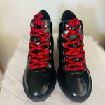 Schutz  Patent Leather Hiking Boots Booties,‎ Red Laces/Black, Size 6.5, NWOT Photo 15