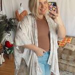 Free People anthropologie white floral flowy kimono shall Photo 26