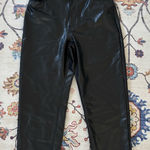 Abercrombie & Fitch Vegan Leather Black The Ankle Straight Ultra High Rise Pant Photo 0
