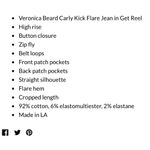 Veronica Beard  Carly Kick Flare With Patch Pockets in color Get Reel size 30 NWT Photo 8