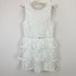 Lulus NEW Look So Sweet White Embroidered Lace Mini Dress Party Ruffle M Photo 4