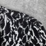 Dressbarn Dress Women's 12 Black White Print Ring Front Pleated Y2k Office Siren Photo 5