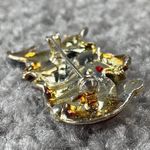 Christmas Santa Jewelry Pin Brooch Playing Horns Metal Glitter Enamel Paint Photo 9