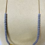 Bella Canvas Brushed Gold Blessed Bar & Gray Glass Bead Necklace  Photo 1