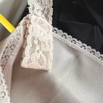 American Vintage Y2K Beige Lace Sexy Lingerie Top Silky Flowy Whimsical Blouse Womens 38 Photo 3