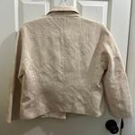 André Oliver Cream Beige Textured Boxy Blazer Jacket Sz 4 Tan Photo 1