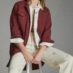 Anthropologie  Avery Embroidered Kimono Jacket Size Large Oversized Button Up Photo 1