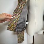 V.P. Collections Handwoven Silk Open Front Blazer Jacket Women’s Size Medium NWT Yellow Photo 5