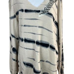 Torn By Ronny Kobo Tunic Sweater M 100% Cashmere Tie Dye Bead Embellishe… Photo 0