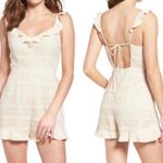 ASTR the Label Cream Ruffle Trim Lace Romper Sz L Photo 5