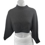 Aritzia Wilfred Free Black Long Dolman Sleeve Mock Neck Crop Sweater Top Size S Photo 0
