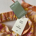 H&M  Floral Linen Blend Tie Front Crop Top M Retro Y2K Daisy Print Summer Blouse Photo 6