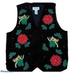 Westbound Women’s Christmas Vintage Velvet Vest by Size MP Photo 0
