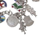 Sterling Silver W/ 26 Charms- chain link boho charm bracelet Photo 4