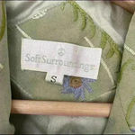 Soft Surroundings  Green Silk Embroidered Jacket Small Photo 3