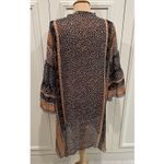 Democracy  Animal Print Sheer‎ Kimono Cardigan Ruffle Bell Sleeve Bohochic Hippie Photo 4