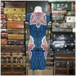 Just Cavalli  Geometric Mini Dress Womens Size Medium Blue Black Motif Photo 1