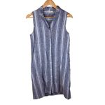 Beach Lunch Lounge Oxford Brynn Shirt Dress Blue Stripe Linen Size‎ XS Travel Photo 1