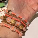 Bracelets 7 handmade beaded stretchy stackable bracelets creamy orange gold Photo 4