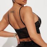 Privy Black Rhinestone Faux Corset Top Photo 8