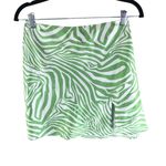 Princess Polly Clueless Mini Skirt Satin Zebra Stripe Green White 6 Photo 0