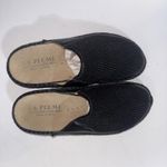 La Plume Italian Leather Black Woven Minimalist Clogs Mules US 7.5 Photo 1