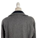 Vintage Jofeld Wool Blend Velvet Trim Black Pea Coat Size Medium Gray Photo 13