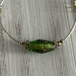 Beautiful Link Bracelet W Green Art Glass Crystal & Tube Beads Photo 7