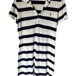 Ralph Lauren Vintage  Pony Stitch Skinny Polo Rugby Dress Striped size L Preppy Photo 0