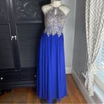 Anny Lee  Royal Blue Embroidered Rhinestone Keyhole Prom Dress Size‎ XS Photo 1