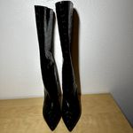Dear Frances Ana Boots Leather Pointed Toe Knee High Embossed Croc Black 37 NIB Size 7 Photo 3