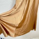 Hello Molly  Gold Faux Wrap Slip Dress Midi Formal Womens 4 Bridesmaid Draped Photo 7