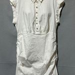 Anthropologie Cap sleeve collared Linen Blend Mini Dress White Size 1X new Photo 0