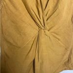 ZARA  Knotted V Neck Sleeveless Mustard Top Blouse Photo 3