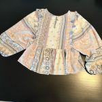 American Eagle  Outfitters Boho Top in Blue and Cream Photo 4