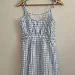Madewell Light Blue Gingham Tie Strap Mini Dress Photo 7