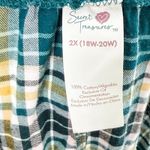 secret treasures  Pajama Pants Size 2X Green Plaid‎ Flannel Joggers Sleep Lounge Photo 6
