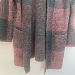 Cotton Emporium  Red and Black Buffalo Plaid Long Open Cardigan Photo 4