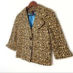 Willi Smith  vintage cheetah animal print 3/4 sleeves blazer jacket size 8 Photo 4