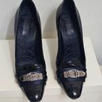 Gucci Pre-Owned Womens Black Polished Leather Pump Heels Size 7B Photo 2