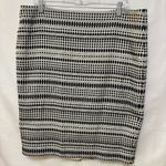 Loft  Black & White Geometric Knit Pencil Skirt‎ Size 14 Photo 0