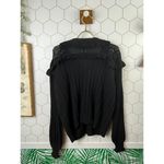 Umgee Black Knit Women's Cardigan Sweater with Ruffle Detail - Size - Medium Photo 1
