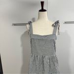 Flower & Feather Size L Midi Dress Navy Striped Tiered Preppy Beach Resort Chic Blue Size L Photo 6