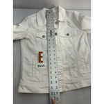 Old Navy Womans  White Distressed Small Button Down Jean Jacket Photo 5