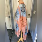 Peach & Blue Floral Kimono Lightweight Cardigan Swim Coverup‎ Orange Size undefined Photo 4