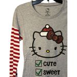 Hello Kitty  Juniors Medium Striped Long Sleeve Top Sanrio Cute Cat Graphic Shirt Photo 1