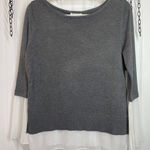 Vila Milano NWT Gray Layered Sweater Top Career Classic Pullover Womens Size S Photo 0